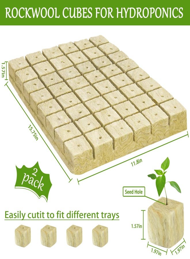 Legigo 2 Inch Rockwool Cubes Seed Starter Grow Cubes for Hydroponics, RockWool Planting Cubes Clone Cubes Soilless Cultivation Hydroponics Pods for Garden Plants Germination (2 Sheet, 96 Plugs) - Image 2