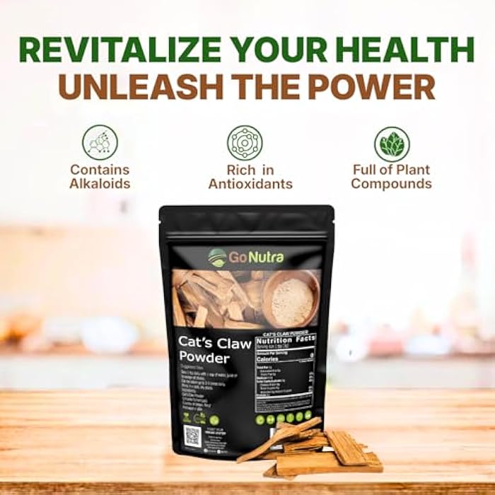 Go Nutra - Cat’s Claw Powder, Pure Cats Claw Herbal Supplement Wildly Harvested from Peru, All Natural UNA de Gato for Water, Tea, Juice, and More, Non-GMO, Gluten-Free, Vegan, 8 oz - Image 4