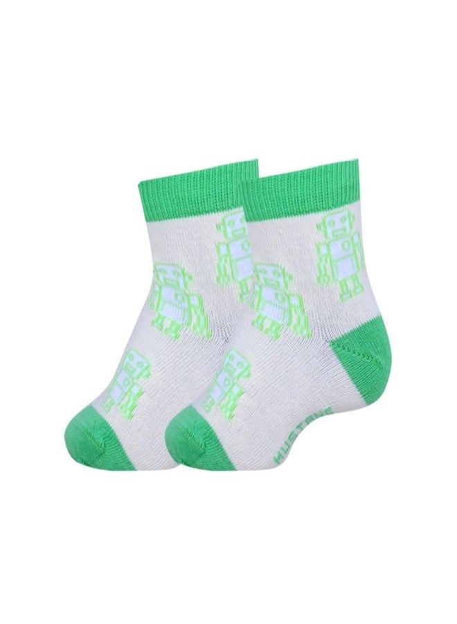 MUSTANG Kids Fun Patterns Short Leg Socks (Pack of 5) - Vibrant & Playful Designs | Soft, Breathable Material for Everyday Wear | 0-6 Months - Image 2