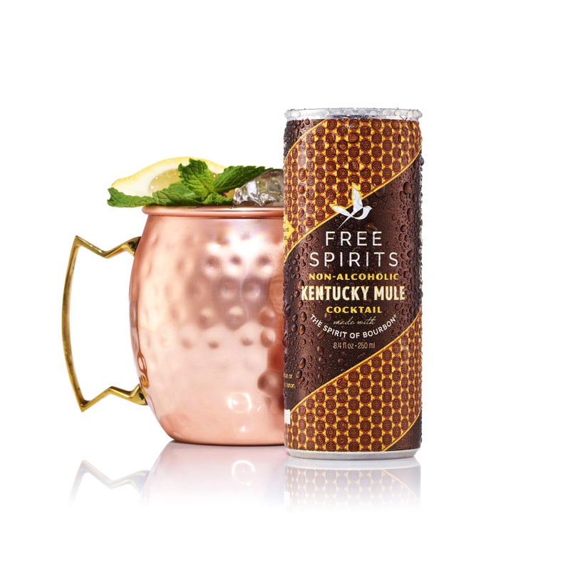 Free Spirits Kentucky Mule - Non-Alcoholic Cocktail - Mixed Ready To Drink Mocktail - Low Sugar, Real Fruit Juice, B-Vitamins - Non-GMO & Vegan - 8.4 fl oz Cans (12 Pack) - Image 2