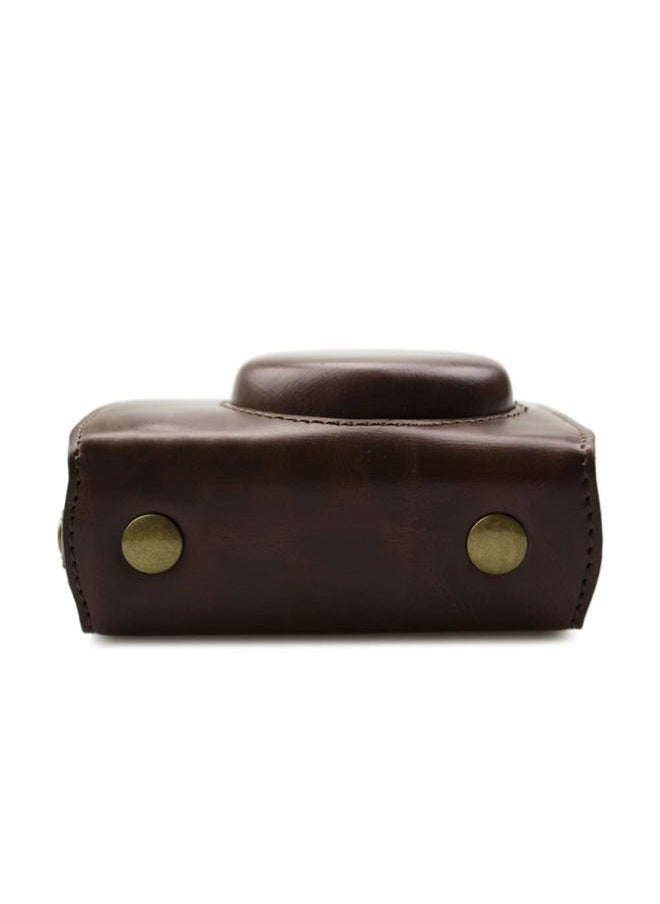 Rieibi Leather Camera Case for Canon G7 X Mark II/III - Vintage, Protective with Strap, Coffee Beauty Case  - Image 2