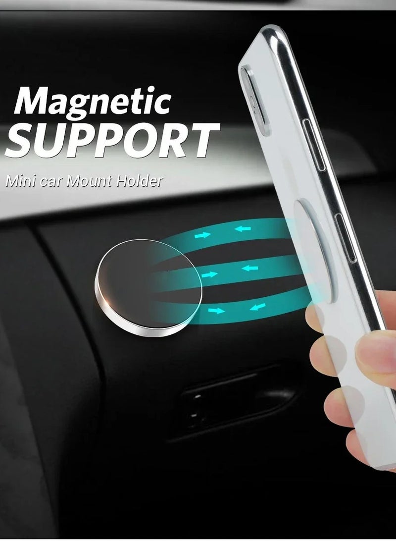 AROAQ Magnetic Car Phone Holder, Anti Slip High Power Phone Car Mount,  Portable Dashboard Mount Mobile Stand, Car Cell Phone Stand For All Phone Models, (2pcs Holders Gold And Pink, 2pcs Metal Plate) - Image 2