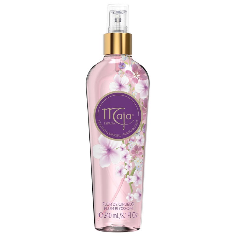 Maja Plum Blossom Perfumed Body Mist with Floral and Fruity notes to refresh yourself any time Transparent Purple 81 Fl Oz Spray Bottle