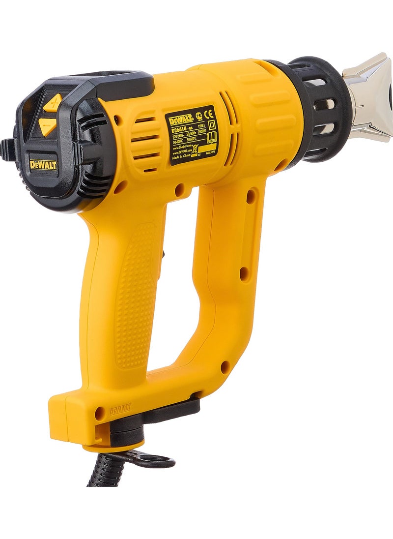 DEWALT Premium Heat Gun With  LCD Display Yellow/Black  2000W 240V DeWalt  - Image 3