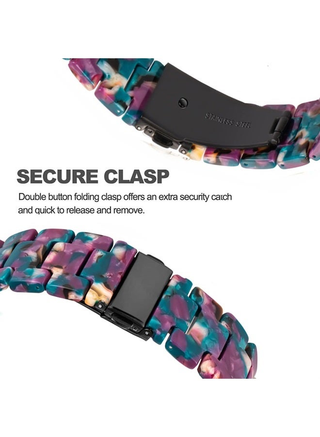 DEALELE Bands Compatible with iWatch 38mm 40mm 41mm, Colorful Resin Replacement Strap for Apple Watch Series 8/7 / 6/5 / 4/3 / SE Women Men, Grape Purple - Image 2