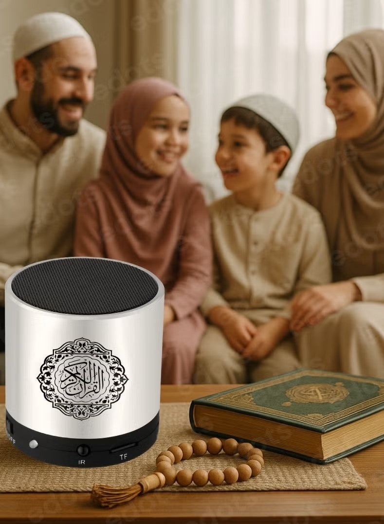 Quran Portable Bluetooth Speaker with Remote Silver - Image 2