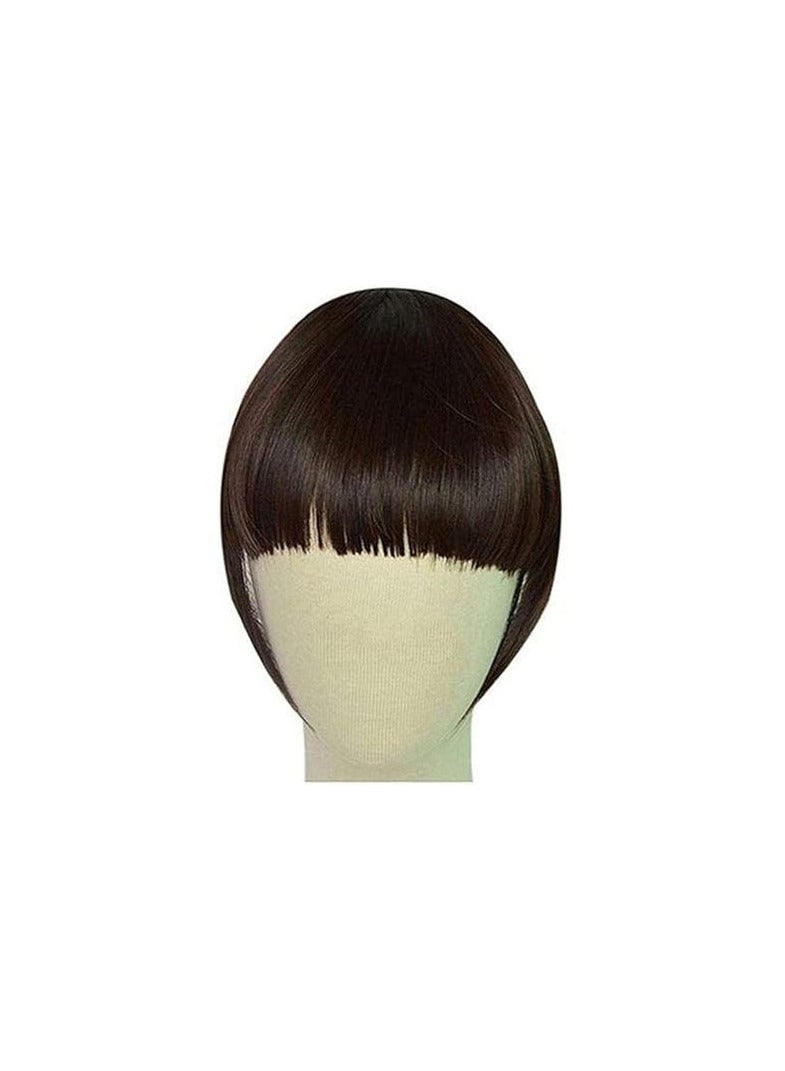 وصلة شعر صناعي غرة امامية قصير مستقيم لون بني