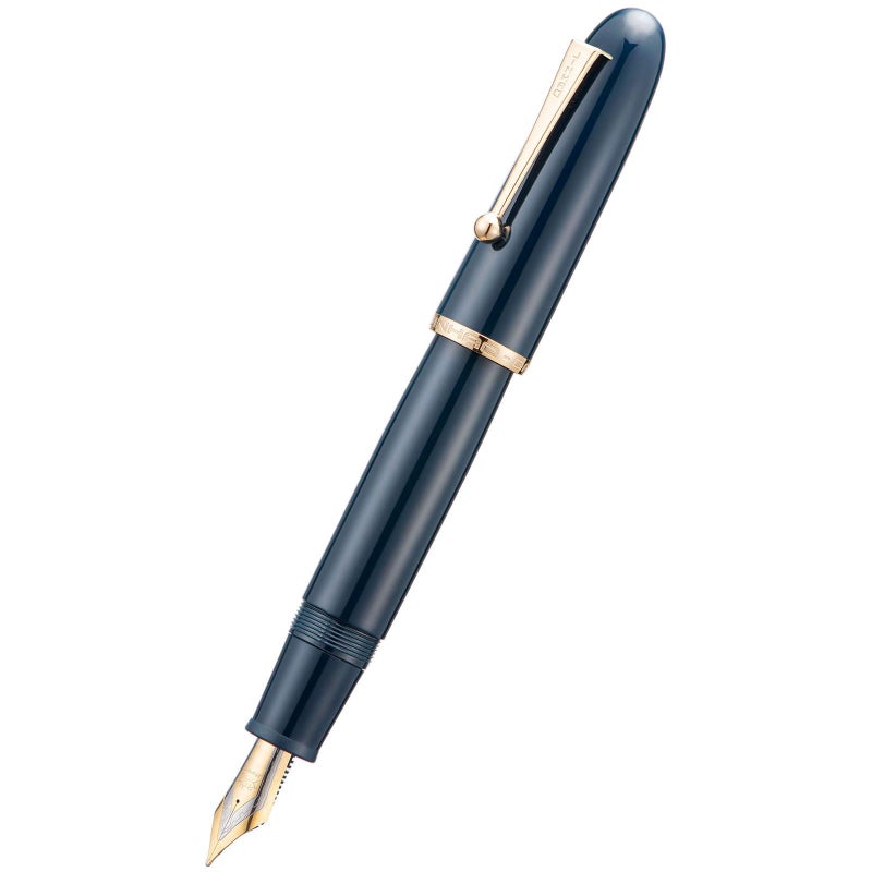 Lanxivi Jinhao 9019 Fountain Pen Dadao Series Dark Blue Acrylic Gold Trim #8 Extra Fine Nib with Large Converter for Writing, Signature and Calligraphy - Image 3