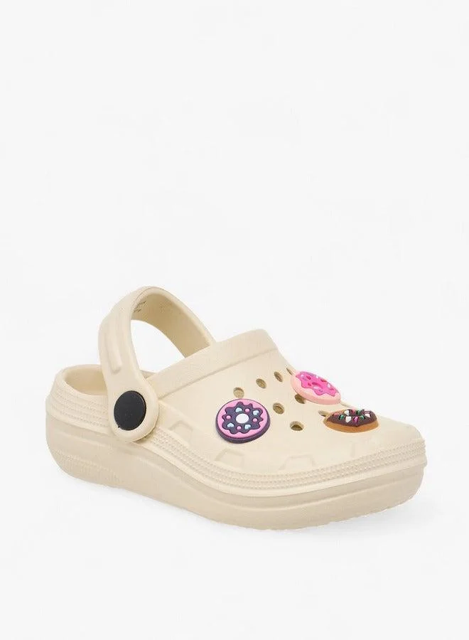 Flora Bella By Shoexpress Donut Accent Clogs with Backstrap