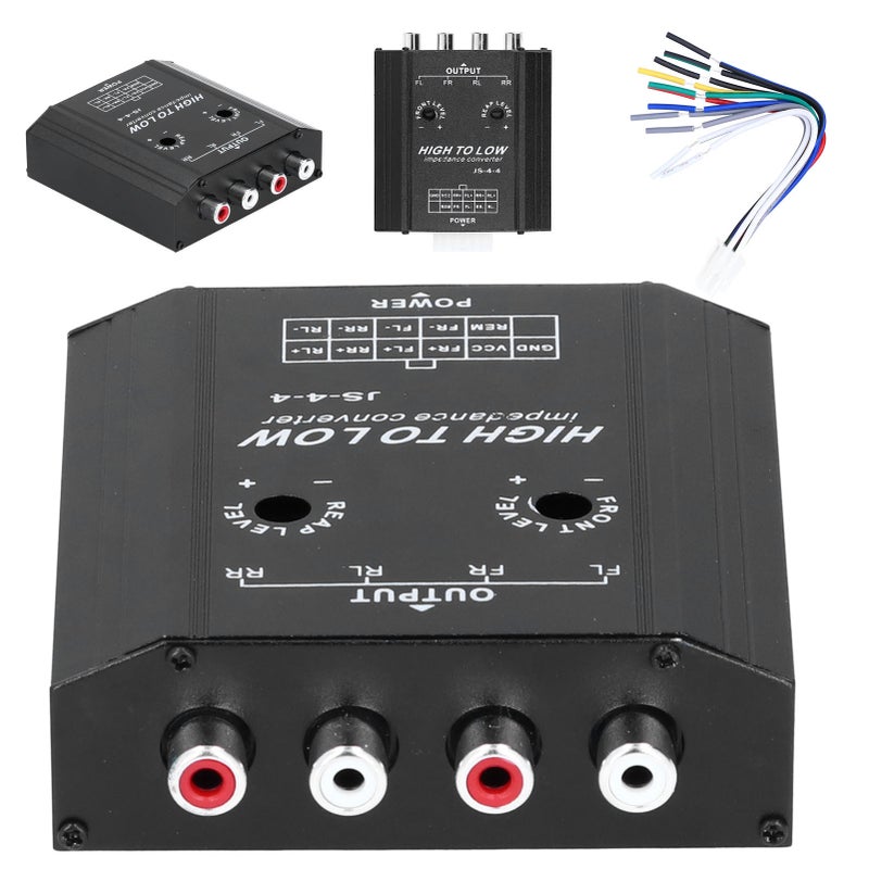 12V 4 Channel Audio Impedance Converter High to Low RCA Line Car Stereo Radio Speaker Frequency Filter - Image 5