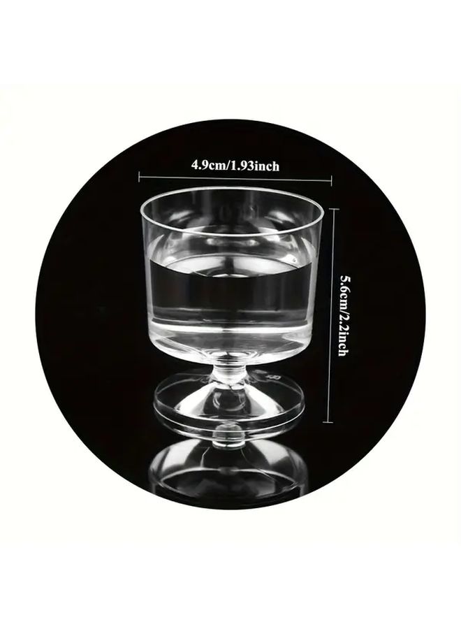 50pcs Elegant Dessert Cups With Golden Rim High Foot Mousse Cups For Weddings Parties Christmas Graduation Durable Plastic Stylish Event Tableware - Image 4