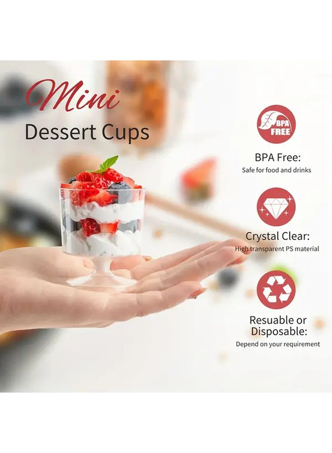 50pcs Elegant Dessert Cups With Golden Rim High Foot Mousse Cups For Weddings Parties Christmas Graduation Durable Plastic Stylish Event Tableware - Image 2