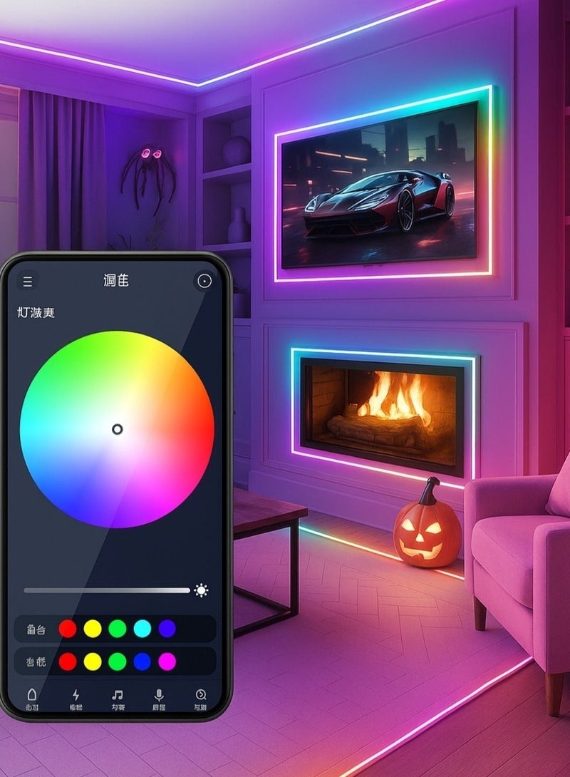 AL THURAYAT 1 meter smart neon strip with multi-color RGB lighting, app controllable, waterproof, suitable for homes, hotels, behind screens, and corridors, with remote control - Image 2