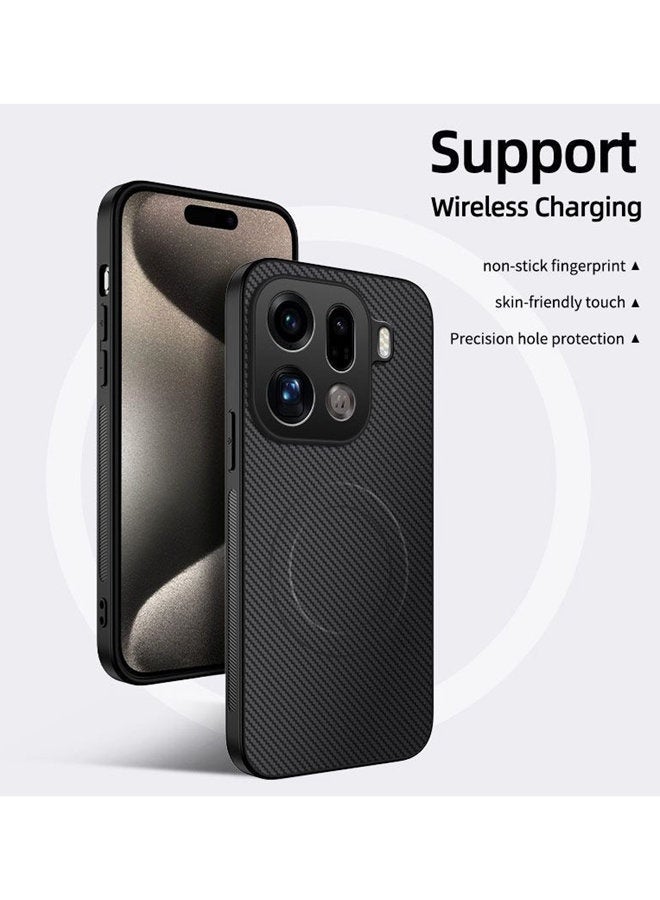 حافظة مغناطيسية لهاتف Oppo Find X9 Pro 5G ، حافظة فاخرة بنسيج قطني، حماية عدسة الكاميرا المرتفعة، درجة عسكرية، حافظة Oppo Find X9 Pro عصرية ومقاومة للصدمات، ملمس مريح - Image 2