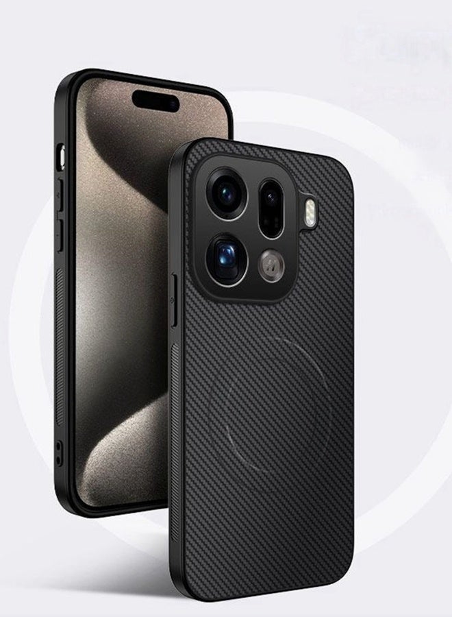 حافظة مغناطيسية لهاتف Oppo Find X9 Pro 5G ، حافظة فاخرة بنسيج قطني، حماية عدسة الكاميرا المرتفعة، درجة عسكرية، حافظة Oppo Find X9 Pro عصرية ومقاومة للصدمات، ملمس مريح - Image 1