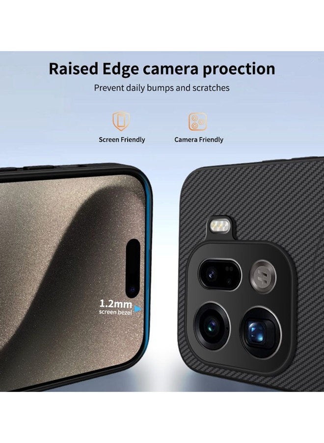 حافظة مغناطيسية لهاتف Oppo Find X9 Pro 5G ، حافظة فاخرة بنسيج قطني، حماية عدسة الكاميرا المرتفعة، درجة عسكرية، حافظة Oppo Find X9 Pro عصرية ومقاومة للصدمات، ملمس مريح - Image 4