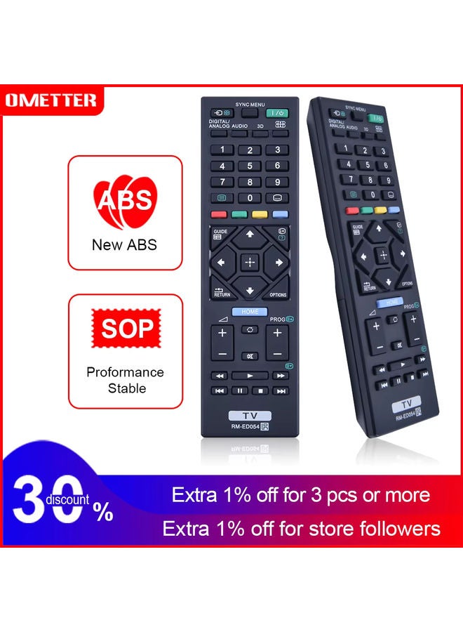 OMETTER NEW RM-ED054 Remote Control Fit for Sony TV B1FK KDL32R400A KDL-32R420A KDL32R421A KDL32R423A KDL-32R424A KDL40R450A KDL-40R470A - Image 1
