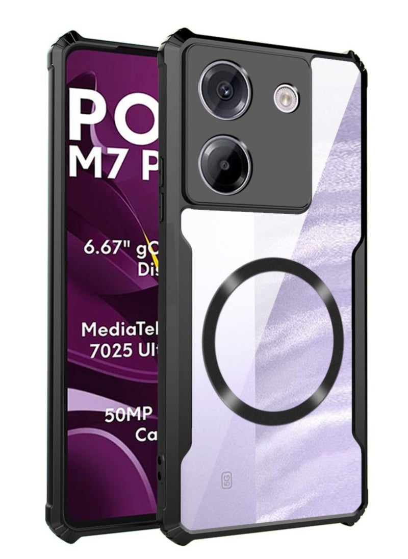 Generic [1+1 Sets] For Xiaomi Poco M7 Pro 5G Case & Screen Protector Magnetic Suction Car Phone Case with Anti Drop Function High Transmittance Glass Scratch Resistant Tempered Glass  - Image 2