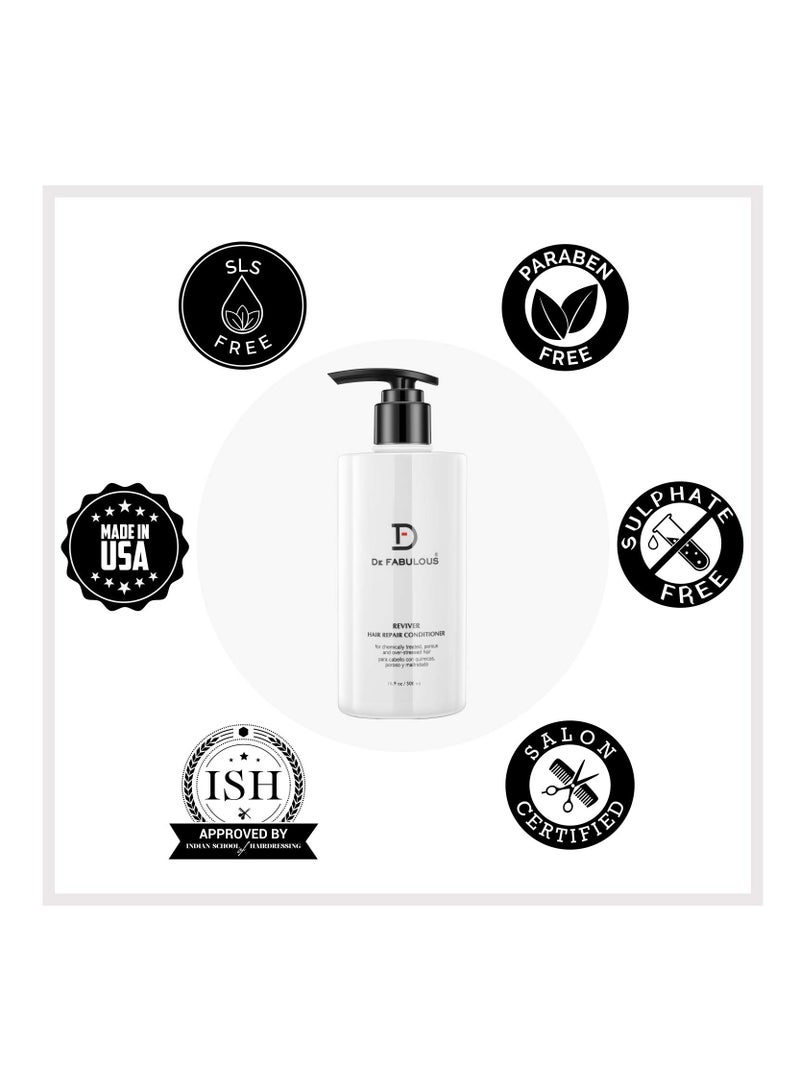 De Fabulous Reviver Hair Repair Conditioner 500ml Sulphate Free pH Balanced All Hair Types - Image 3