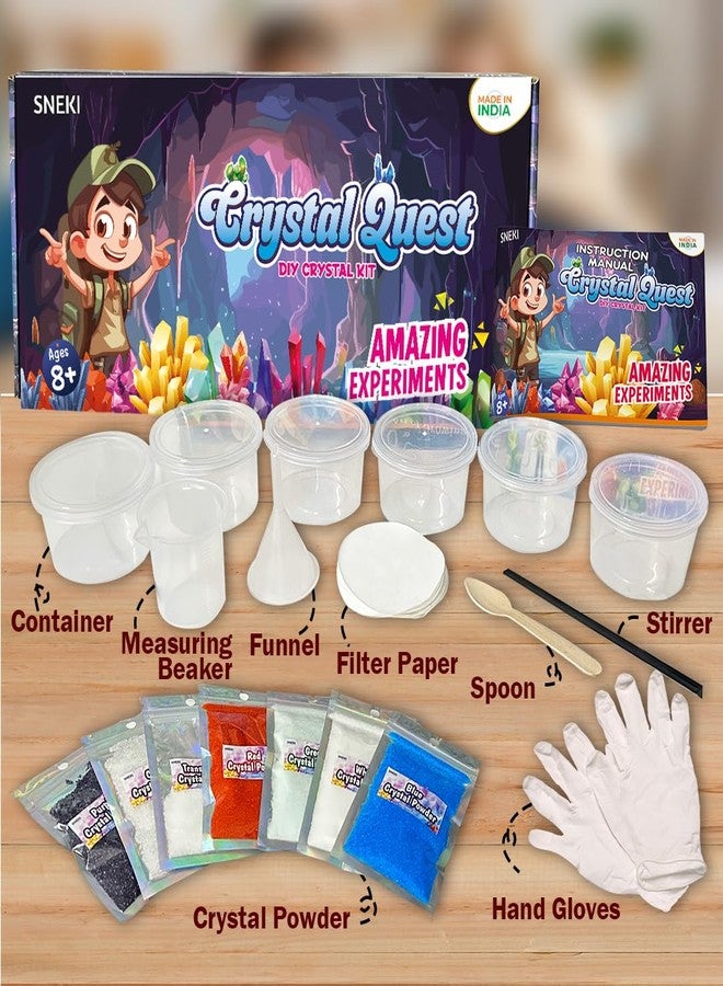 SNEKI DIY Crystal Science Experiment Kit for Kids Grow Your Own Crystals Fun Educational Learning Toy Gift Set for Girls and Boys - Image 3