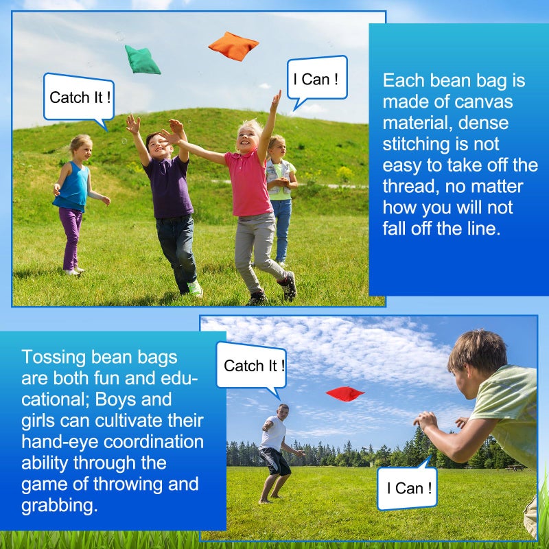 Shappy 24 Pcs Bean Bags for Tossing Cornhole Game 6"" x 6"" Corn Hole Bean Bags Tossing Game for Family Party Throwing(Bright Colors Classic) - Image 5