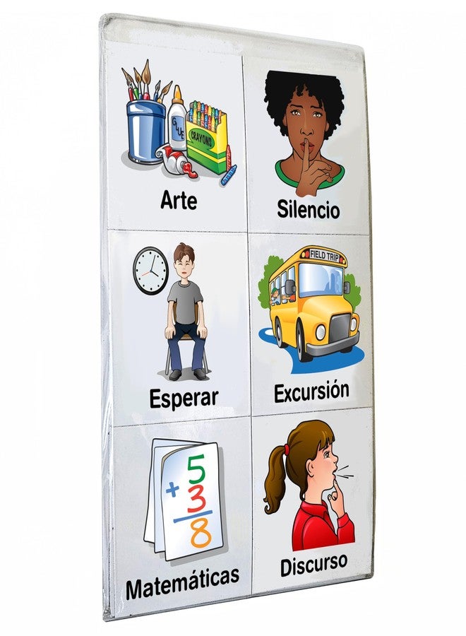 SchKIDules Visual Schedules for Kids 87Pc Education Collection for Classroom Supports & Homeschool Organization: 66 School-Themed Picture Magnets +21 Headings for Preschool, Special Ed (Spanish) - Image 1