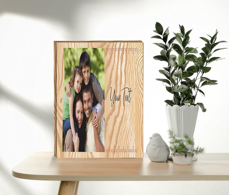 Brown Cloud Brown Cloud Personalized CollagePhotograph Printed on Wood Block Customized Text Message or Photograph Gift for FamilyFriends 5 x 7 x 15 inch WBlock BC 14 Pack of 2 