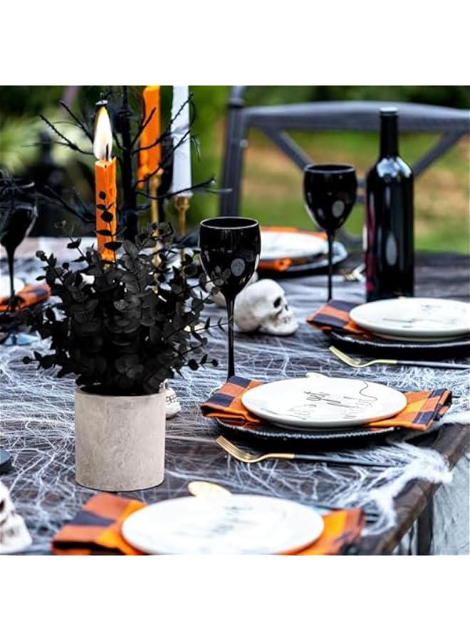 Yulejo 2 Pack Black Fake Eucalyptus Small Fake Plants Potted Artificial Plants for  Decorations Shelf Desk Home Farmhouse Room Coffee Table Bathroom Decor(Black) - Image 2