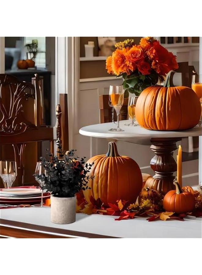 Yulejo 2 Pack Black Fake Eucalyptus Small Fake Plants Potted Artificial Plants for  Decorations Shelf Desk Home Farmhouse Room Coffee Table Bathroom Decor(Black) - Image 5