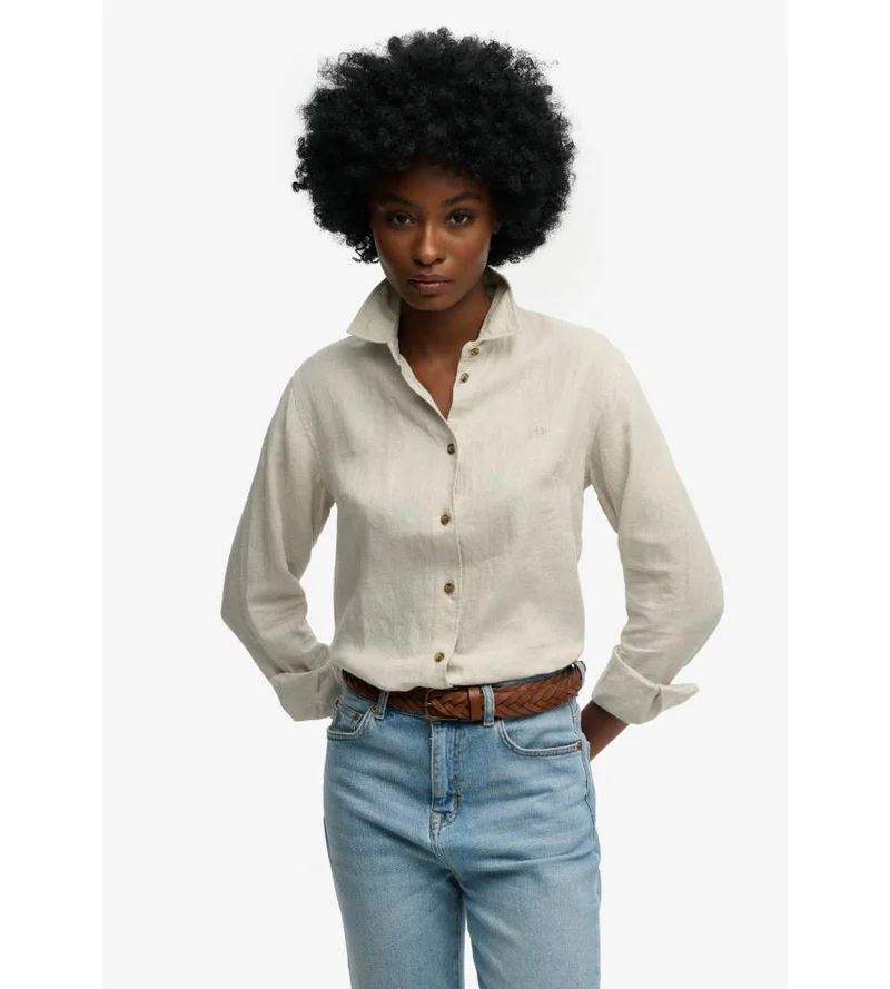 سوبر دراي Premium Linen Boyfriend Shirt