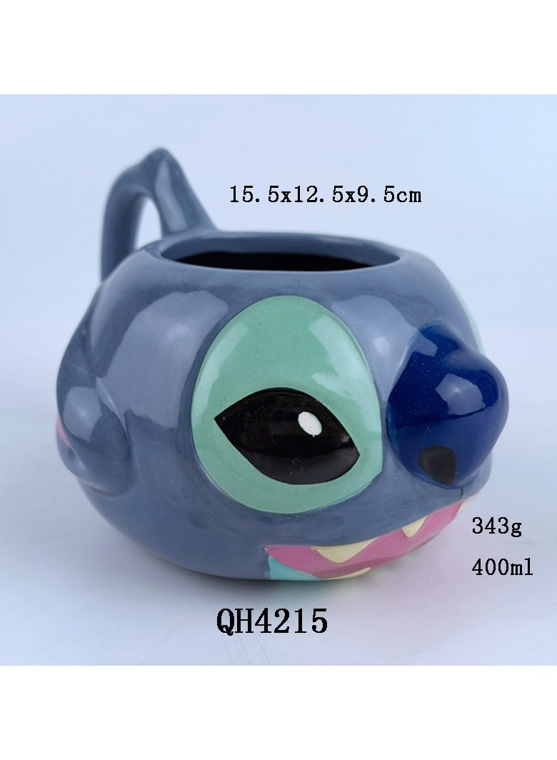 general Creative elf monster Stitch Stitch mug drinking cup teacup ceramic cup 3D three-dimensional modeling (400ml) - Image 2