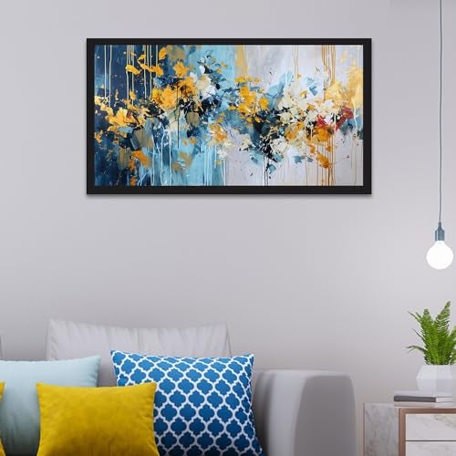 DEKORSTATION Floating Frame Canvas Painting | Canvas Wall Art | Modern Wall Painting | Size: 12x24 Inch (FF_761DS) - Image 1