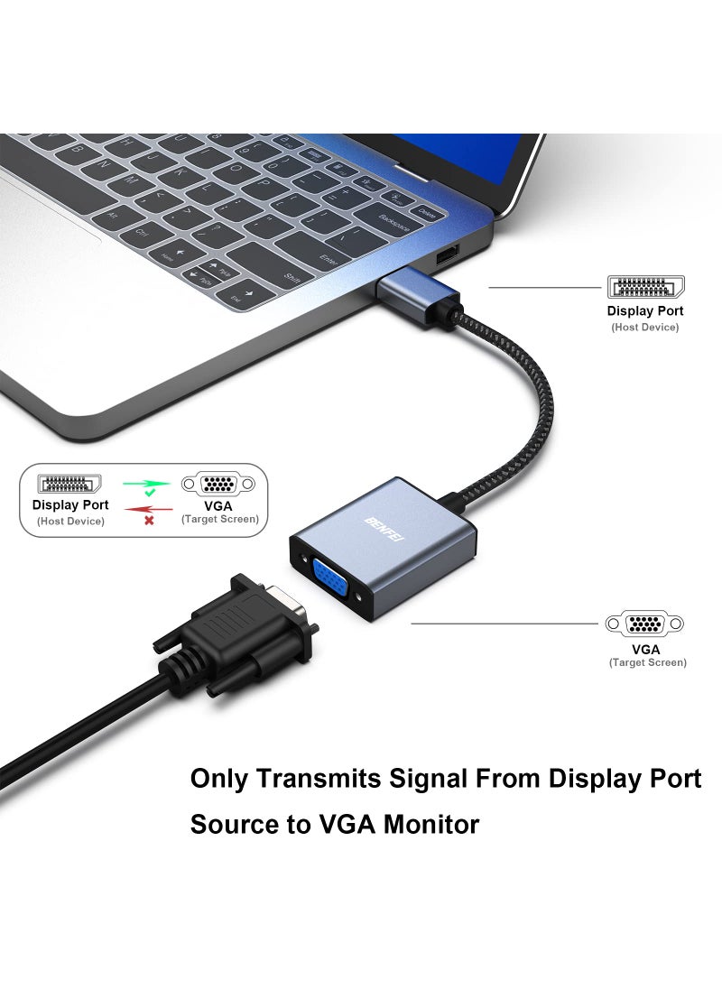 Benfei BENFEI DisplayPort to VGA, DisplayPort to VGA Adapter Male to Female Gold-Plated Cord  - Image 2