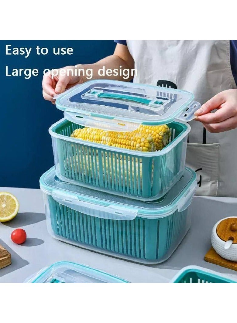 5-Piece Refrigerator Container Set with Strainer - For Perfect Storage and Cleaning -KHE  - Image 3