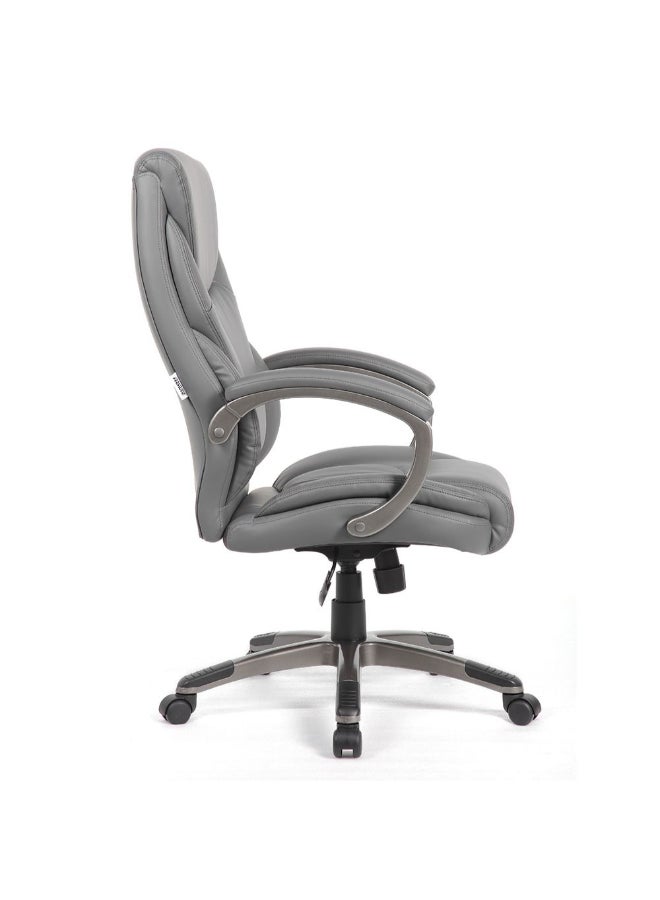 DANUBE HOME Courtney High Back Office Chair Ergonomic Gaming Chair Modern Desk Computer Chair Swivel Office Chair Adjustable Height Chair L77.8xW67.3xH111.5-119cm - Grey - Image 4