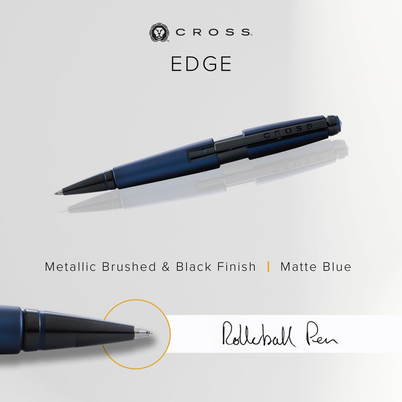 Cross Edge Matte Blue Lacquer Gel Rollerball Pen - Image 2