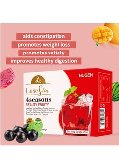 NUGEN 4 Seasons Beauty Slimming Glowing Fruity Powder Tea With Cranberry Brazil Berry Apple 10 Bags  - Image 2