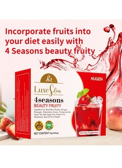 NUGEN 4 Seasons Beauty Slimming Glowing Fruity Powder Tea With Cranberry Brazil Berry Apple 10 Bags  - Image 4
