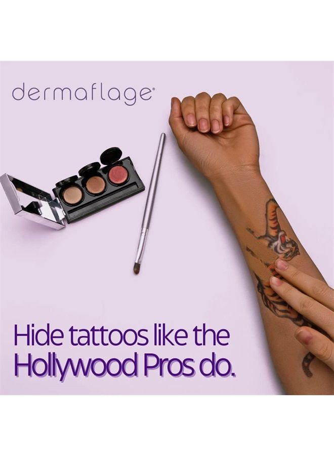 Tattoo Cover Up Bruise Full Coverage Concealer - Waterproof, Smudge & Sweat Proof Body Concealer Cream Palette Pro SFX - 3 Color Shades for Scars, Acne (Dark)