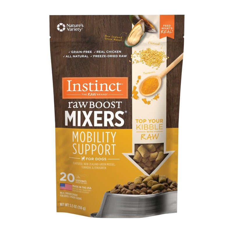 Instinct Raw Boost Mixers Mobility Support Freeze-Dried Dog Food Topper, 5.5 oz. Bag - Image 1