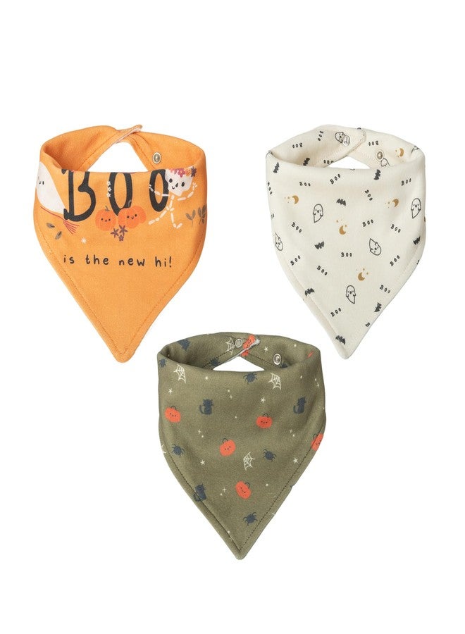 Little Dimsum Halloween Baby Bandana Bibs 3 Pack Super Absorbent Drool Bibs Cotton Teething Bibs Unisex Triangle Baby Bibs Set for Teething and Drooling - Image 1