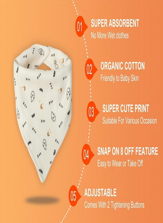 Little Dimsum Halloween Baby Bandana Bibs 3 Pack Super Absorbent Drool Bibs Cotton Teething Bibs Unisex Triangle Baby Bibs Set for Teething and Drooling - Image 3