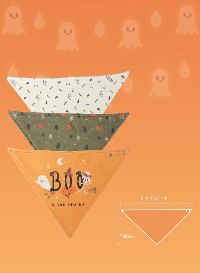 Little Dimsum Halloween Baby Bandana Bibs 3 Pack Super Absorbent Drool Bibs Cotton Teething Bibs Unisex Triangle Baby Bibs Set for Teething and Drooling - Image 5