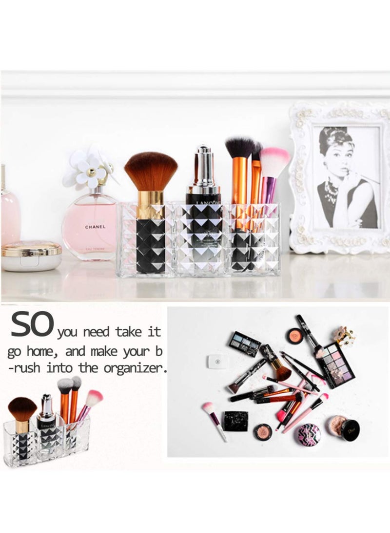 KHAJUL Acrylic Makeup Brush Organizer Eyeliners Display Holder Clear Cosmetic Brushes Storage Solution 18*8*5.5CM - Image 2