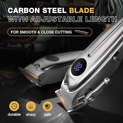 SUPRENT Professional Rechargeable Hair Clipper-Hair Clippers for Men, Cordless Hair Cutting Kit with LED Display - Image 3