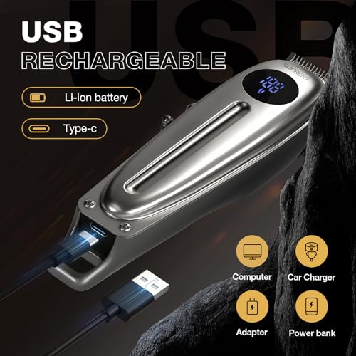 SUPRENT Professional Rechargeable Hair Clipper-Hair Clippers for Men, Cordless Hair Cutting Kit with LED Display - Image 2