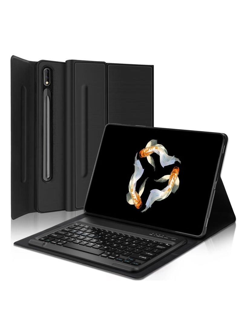JAJEEK Samsung Galaxy Tab S9 Ultra 2023 Keyboard Protective Case – 14.6-inch Slim Smart Cover with S Pen Holder, Multi-Use Bluetooth Keyboard, Full Protection for Galaxy Tab S9 Ultra (Black) - Image 1