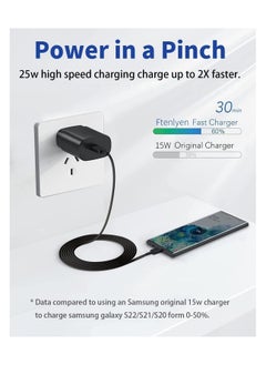 ELTRAZONE UK USB C Plug & Cable 45W Charger For Samsung FAST Charge Adapter 3 Pin Mains Wall Charging for galaxy Mobile phone S 24 ULTRA S23 ultra FE S 22 S 21 fe 20 note 20 ultra 10 9 8 a14 a34 a54  - Image 3