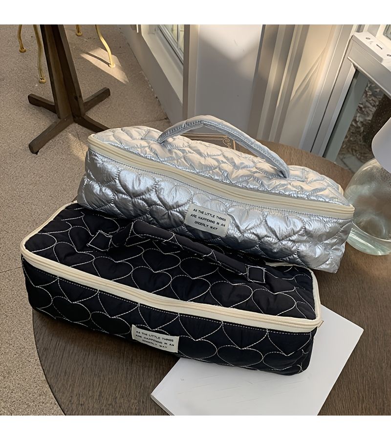 Silver Large Capacity Travel Organizer for Makeup Hairdryer Curling Iron Protective Case - Image 1