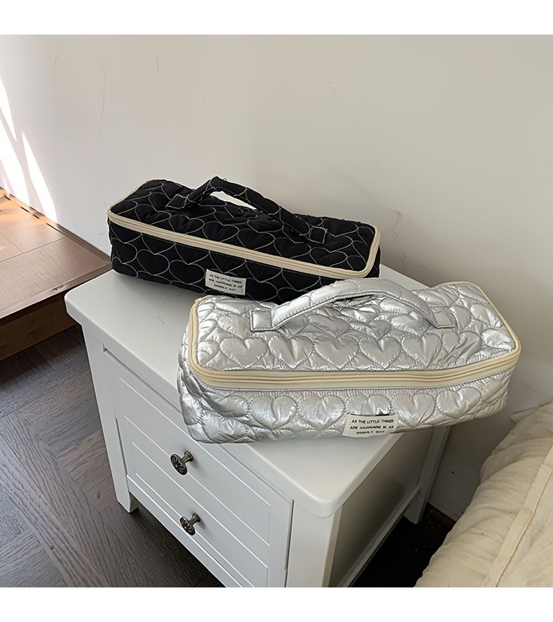 Silver Large Capacity Travel Organizer for Makeup Hairdryer Curling Iron Protective Case - Image 3
